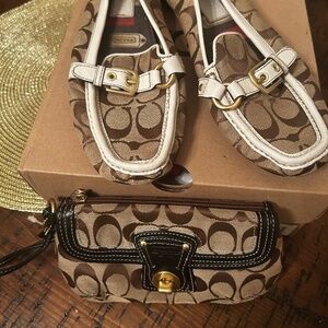 Coach clutch with moccasins